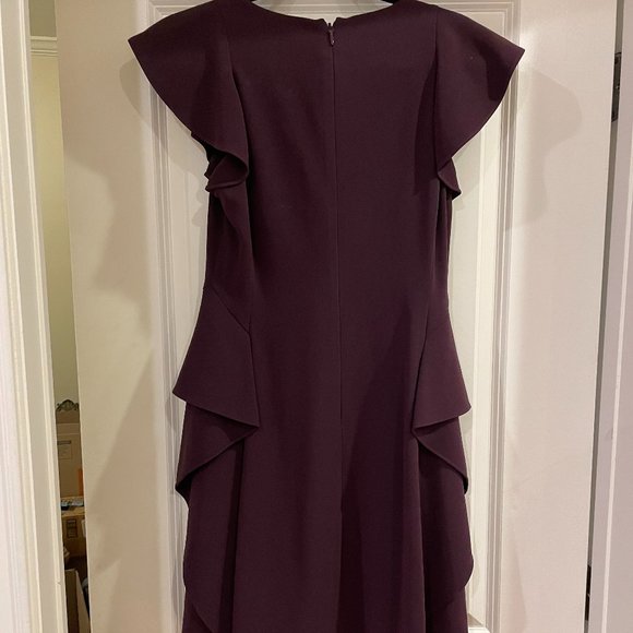 Rebecca Taylor Purple Ruffled Short Sleeve Dress Above Knee - Picture 2 of 2